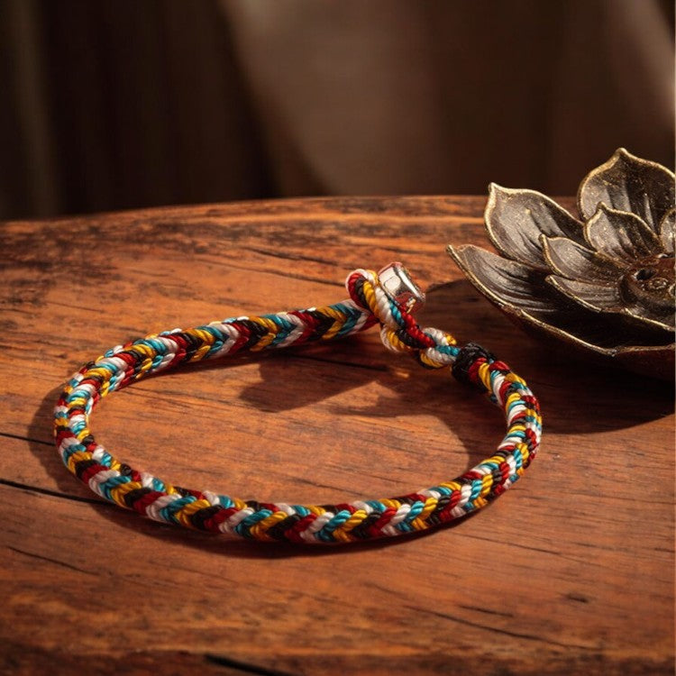 Tibetan Handmade Five Color Protection Braid String Bracelet 1