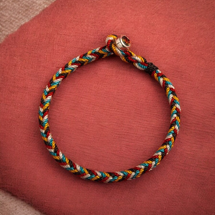 Tibetan Handmade Five Color Protection Braid String Bracelet 7