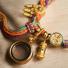 Tibetan Om Mani Padme Hum Luck Knot String Bracelet detail