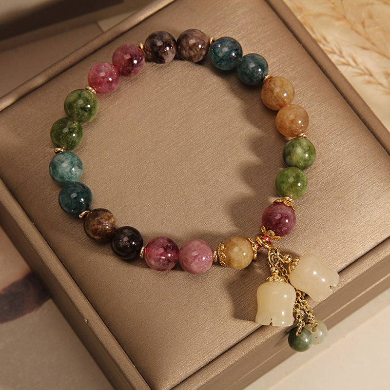 Tourmaline Lily of the Valley Pendant Bracelet