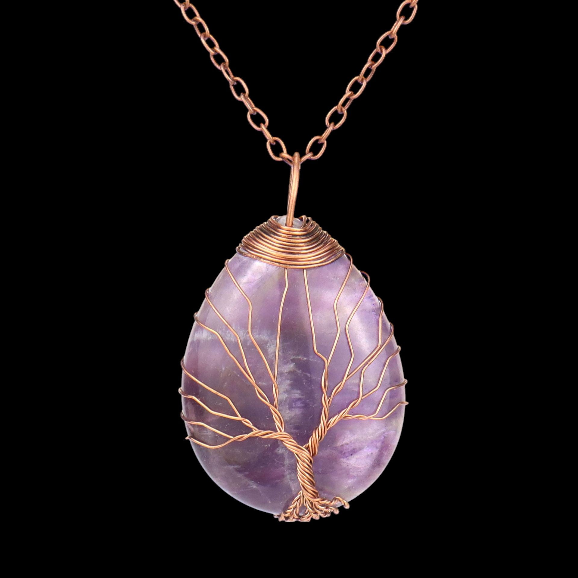Tree of Life Natural Quartz Crystal Healing Energy Pendant1