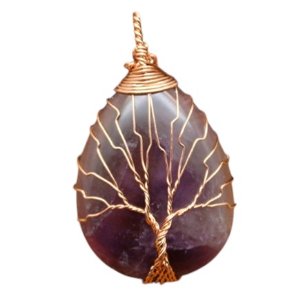 Tree of Life Natural Quartz Crystal Healing Energy Pendant5