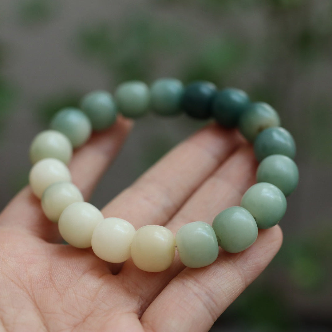 Natural Bodhi Gradient Green Bracelet
