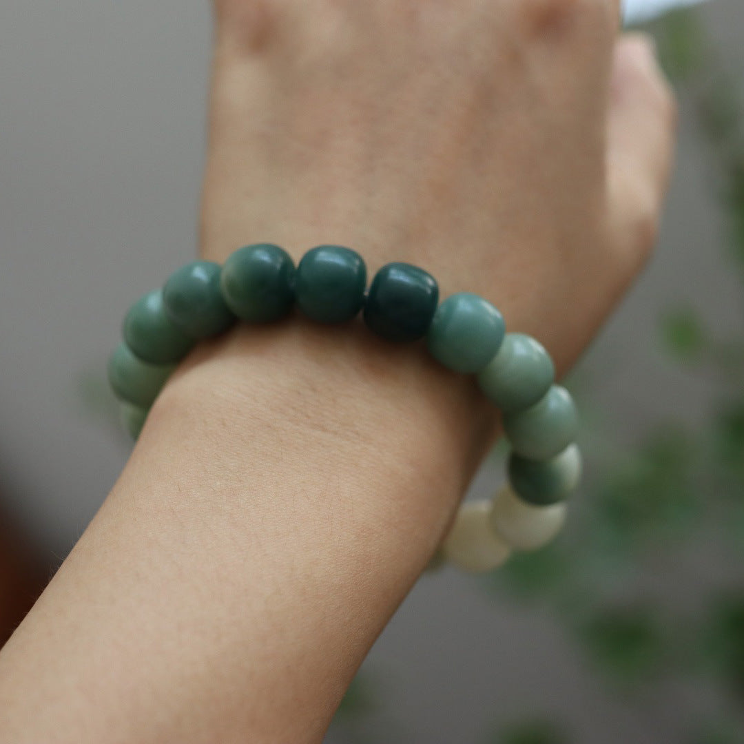 Natural Bodhi Gradient Green Bracelet