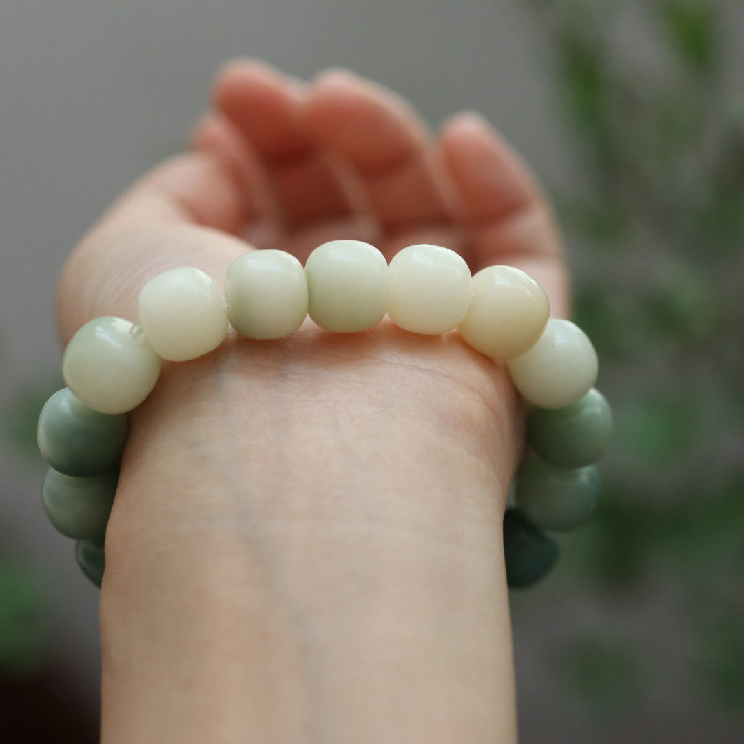 Natural Bodhi Gradient Green Bracelet