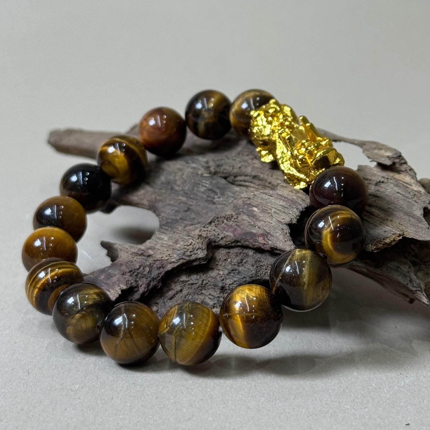 Wealth Guardian Pixiu Tiger Eye Bracelet