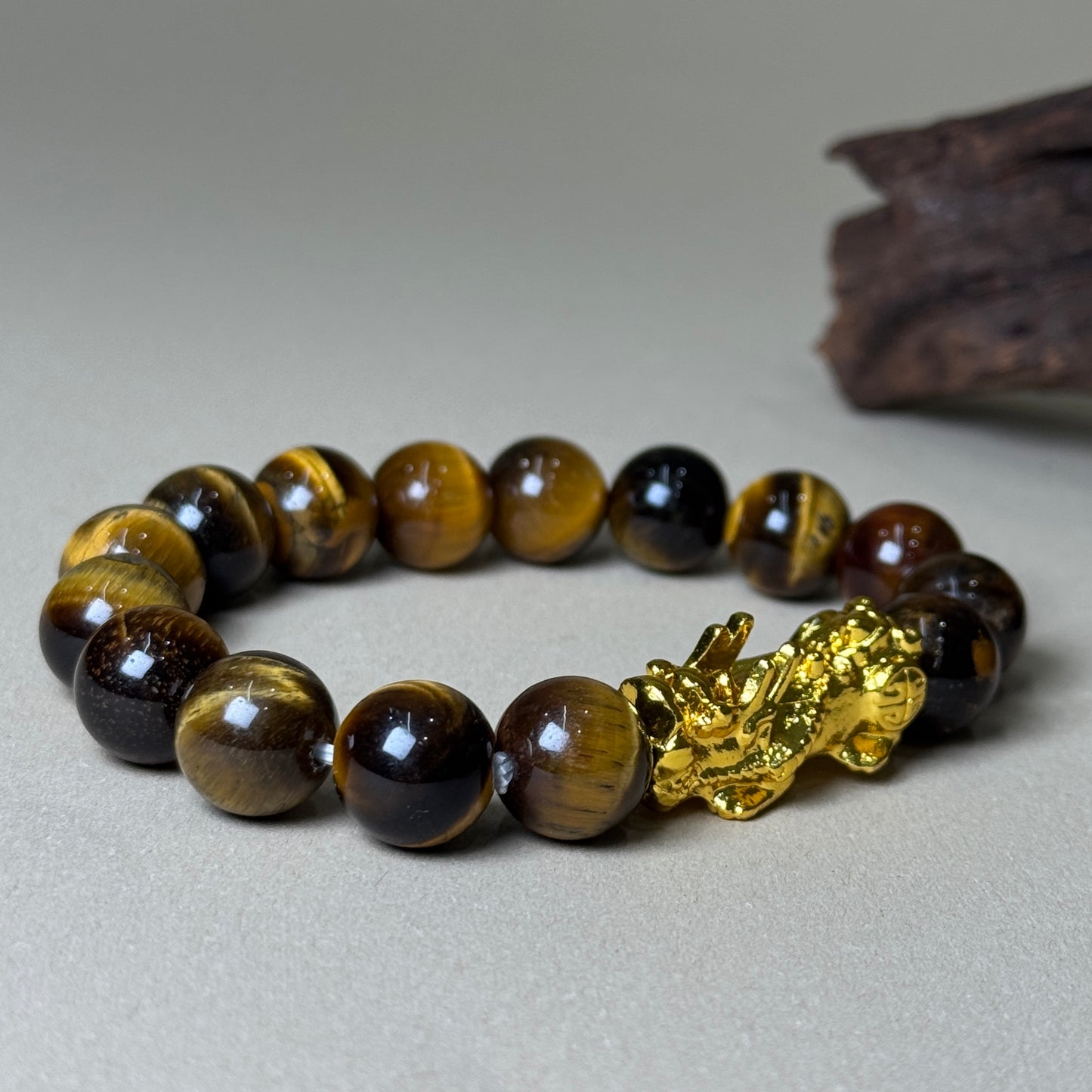 Wealth Guardian Pixiu Tiger Eye Bracelet