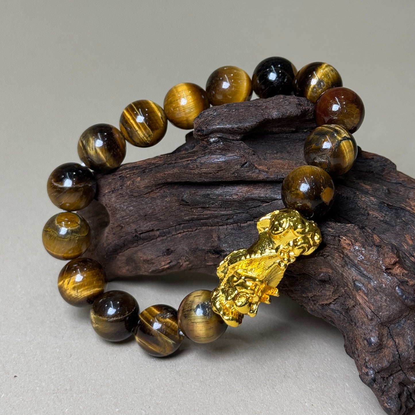Wealth Guardian Pixiu Tiger Eye Bracelet