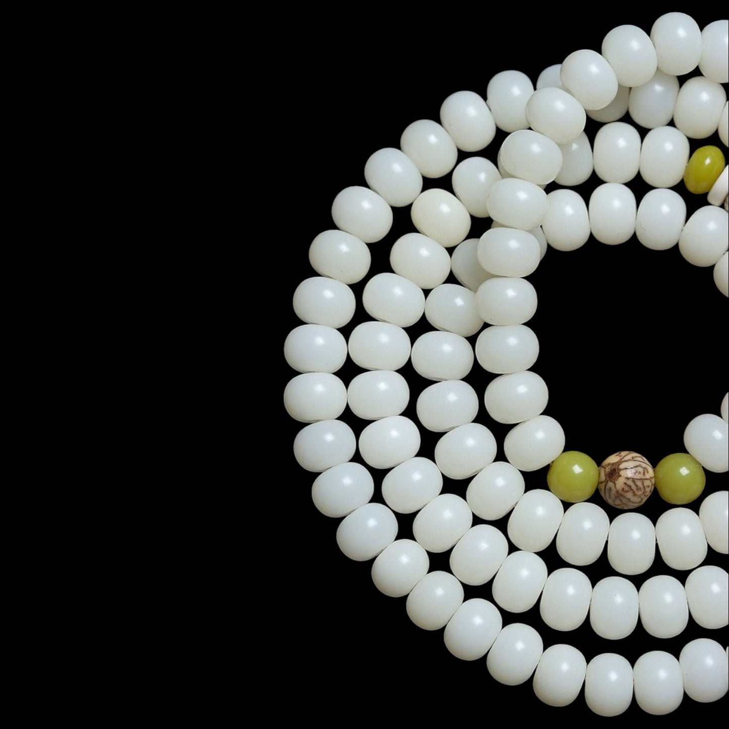 White Jade Bodhi Lotus Mala Beads Necklace Bracelet balck2