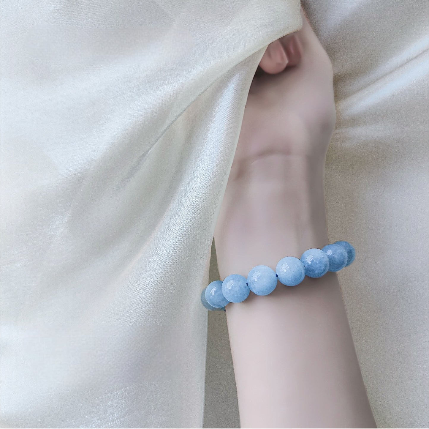 Natural Blue Quartz Beaded Bracelet