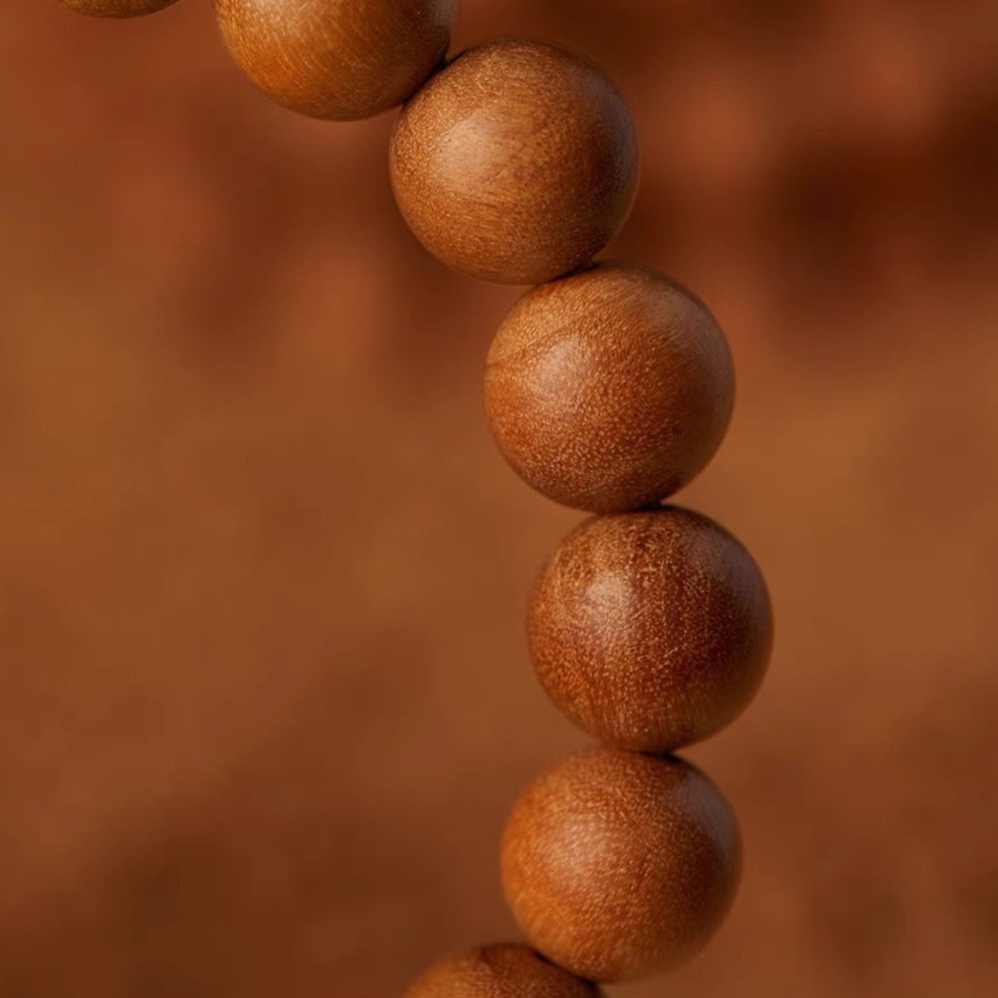 Peach Wood Beads Bracelet