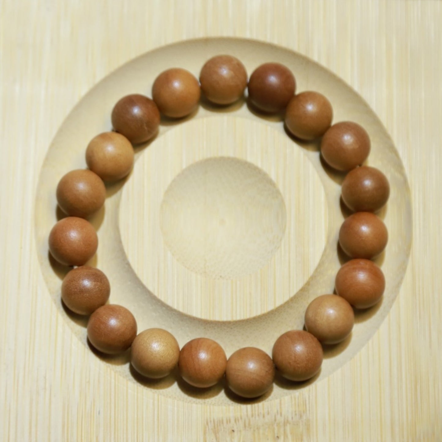 Peach Wood Beads Bracelet