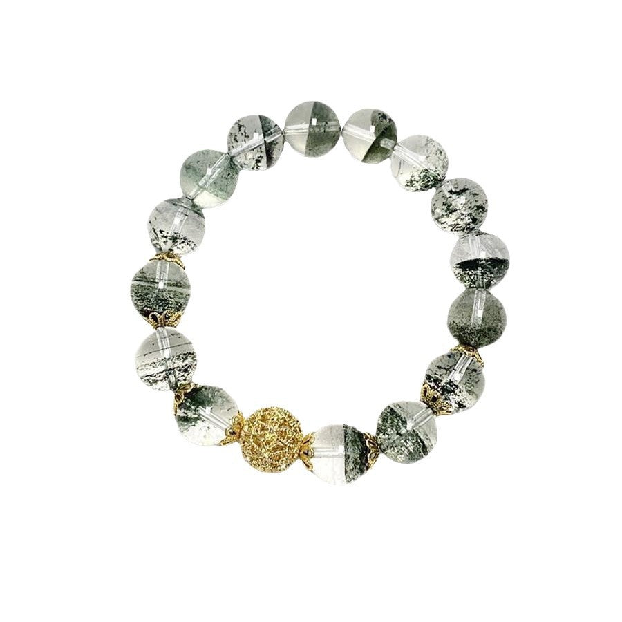 Green Phantom Quartz Bead Bracelet