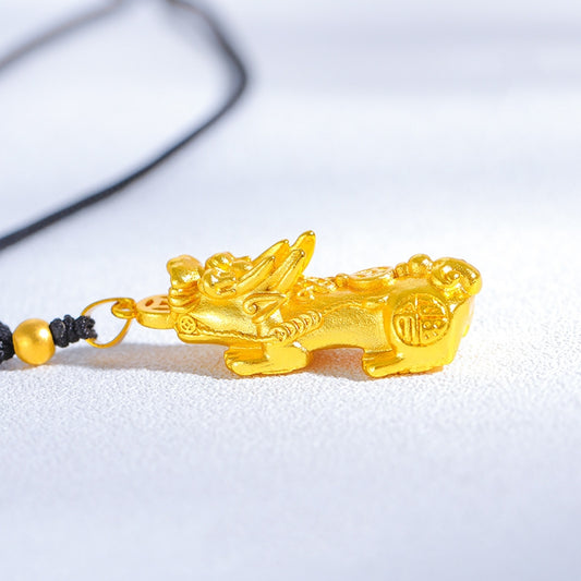 Fortune Coin Pixiu Pendant Necklace