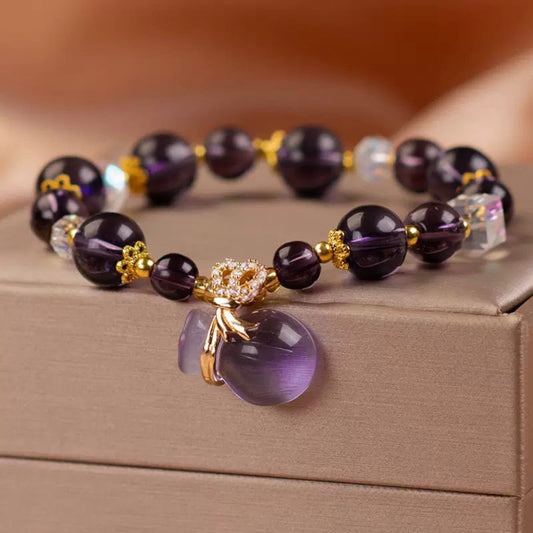 Amethyst Lucky Bag Pendant Bracelet