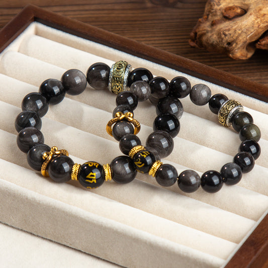 Wukong-Schutzarmband aus goldenem Obsidian