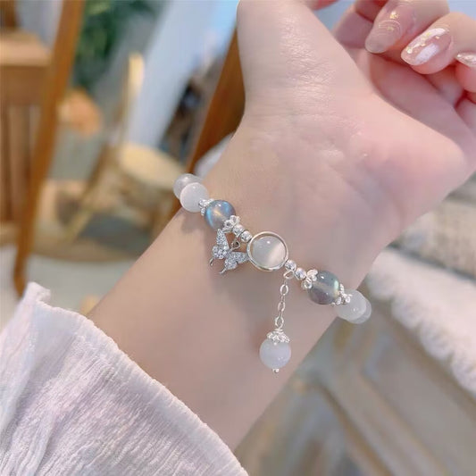 Butterfly Pendant Moonlight Cat’s Eye Bracelet