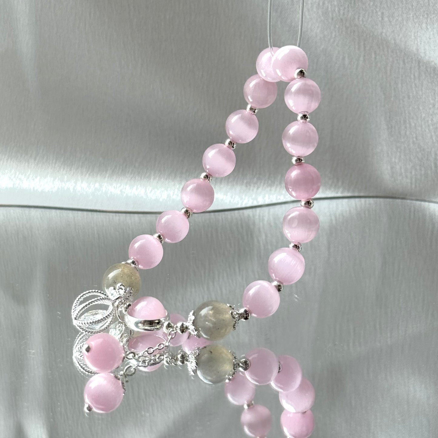 Cat's Eye Moonstone Lucky Bead Bracelet