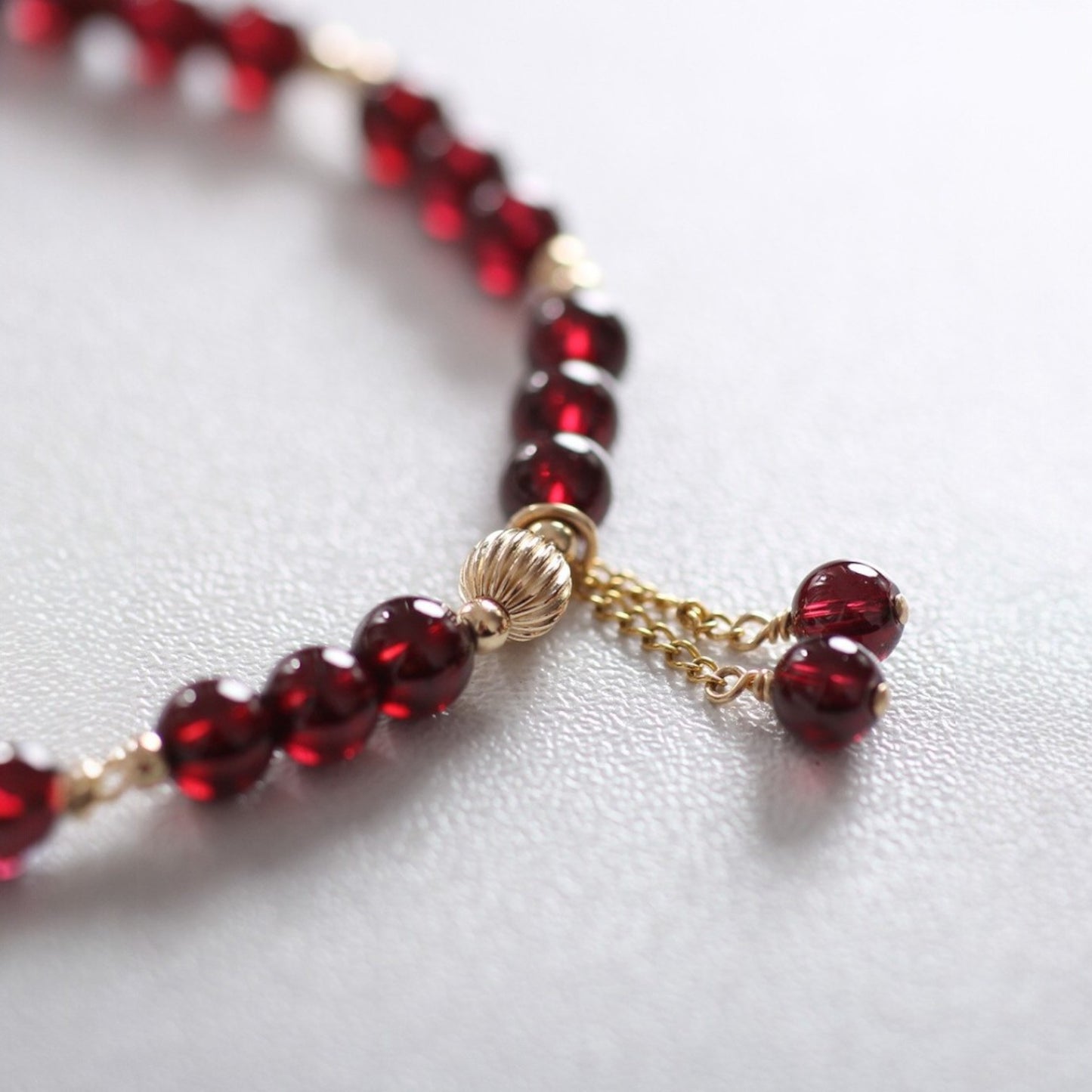 Garnet Three-Bead Bracelet