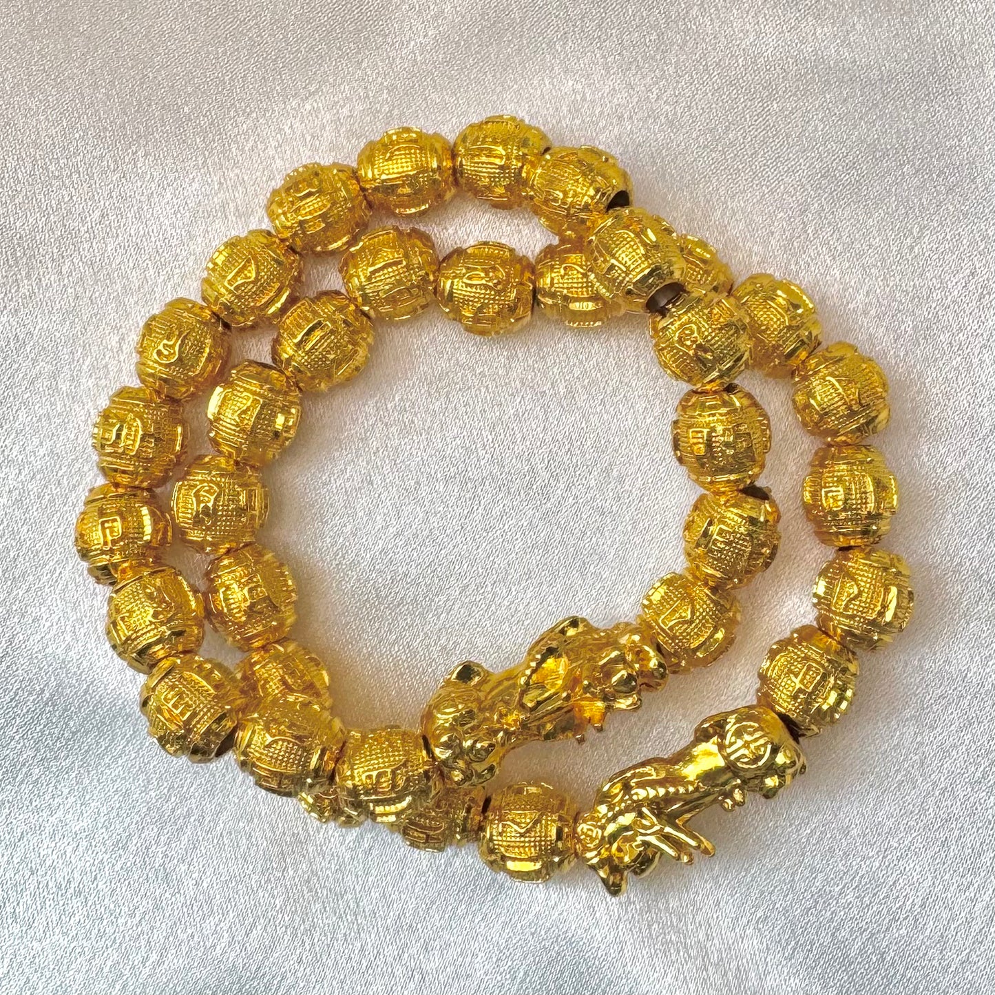 Goldenes Pixiu-Reichtums-Mantra-Armband