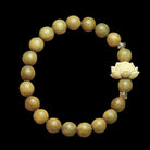 Green Sandalwood Bead Lotus Pendant Bracelet