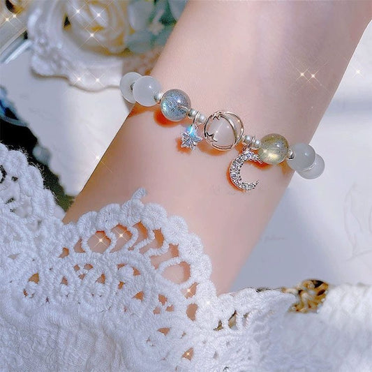 Moon & Star Charm Moonlight Cat’s Eye Bracelet