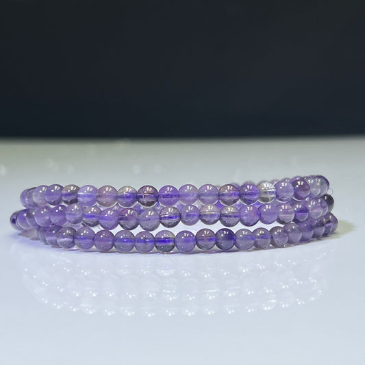 Natural Amethyst Triple Wrap Bracelet