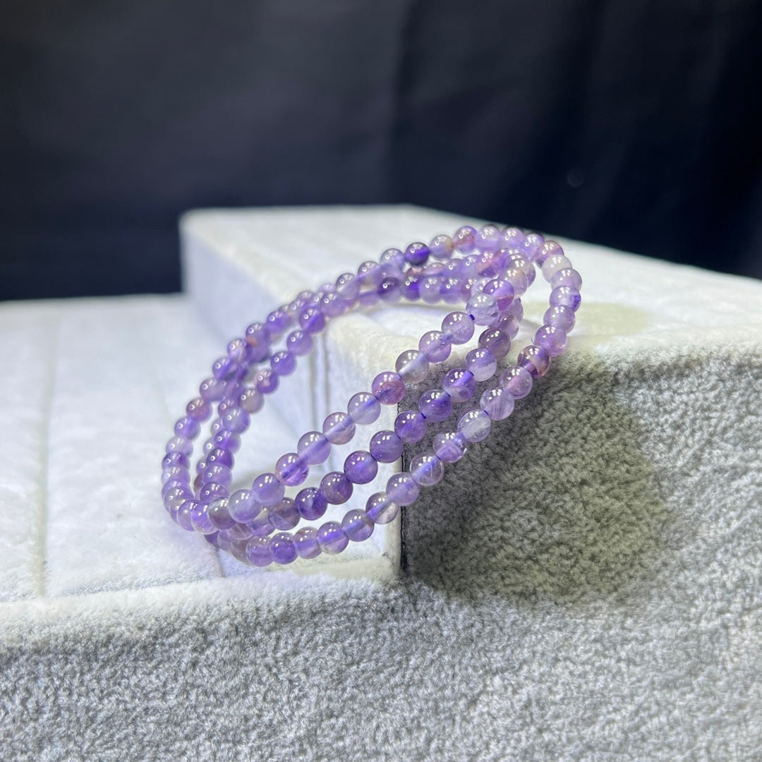 Natural Amethyst Triple Wrap Bracelet