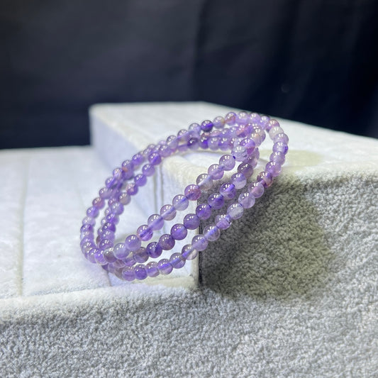 Natural Amethyst Triple Wrap Bracelet