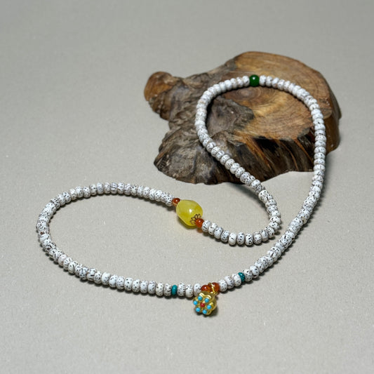 Natural Star and Moon Bodhi Seed Lotus Pendant Bracelet