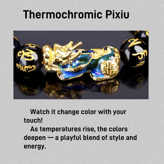 PiXiu FengShui Mantra Obsidian Bracelet