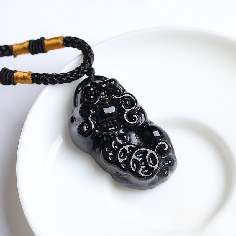 Pixiu Black Obsidian Necklace