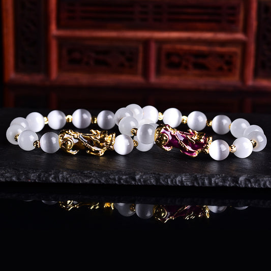 Pixiu Guardian Cat Eye Energy Bracelet