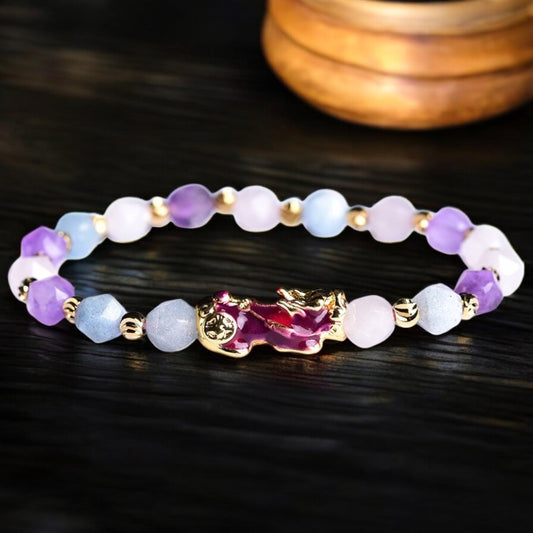 Pixiu Multistone Amethyst Balance Bracelet
