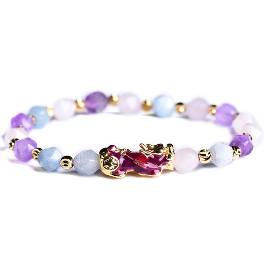 Pixiu Multistone Amethyst Balance Bracelet