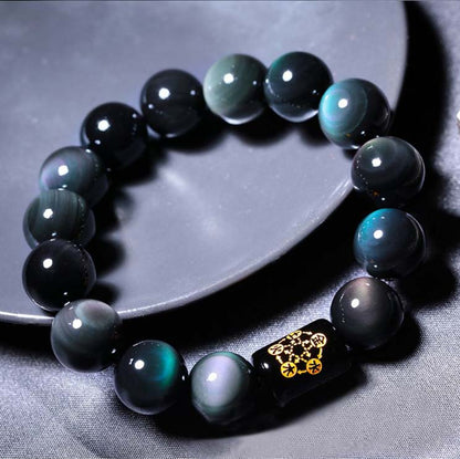 Schutz Regenbogen Obsidian Fünf Elemente Perlenarmband