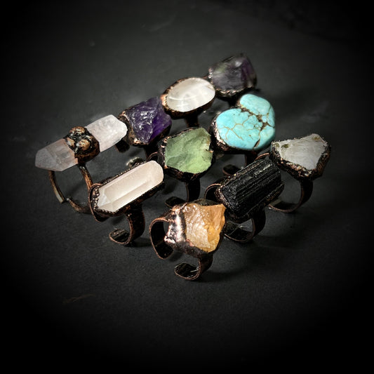 Raw Crystal Adjustable Ring