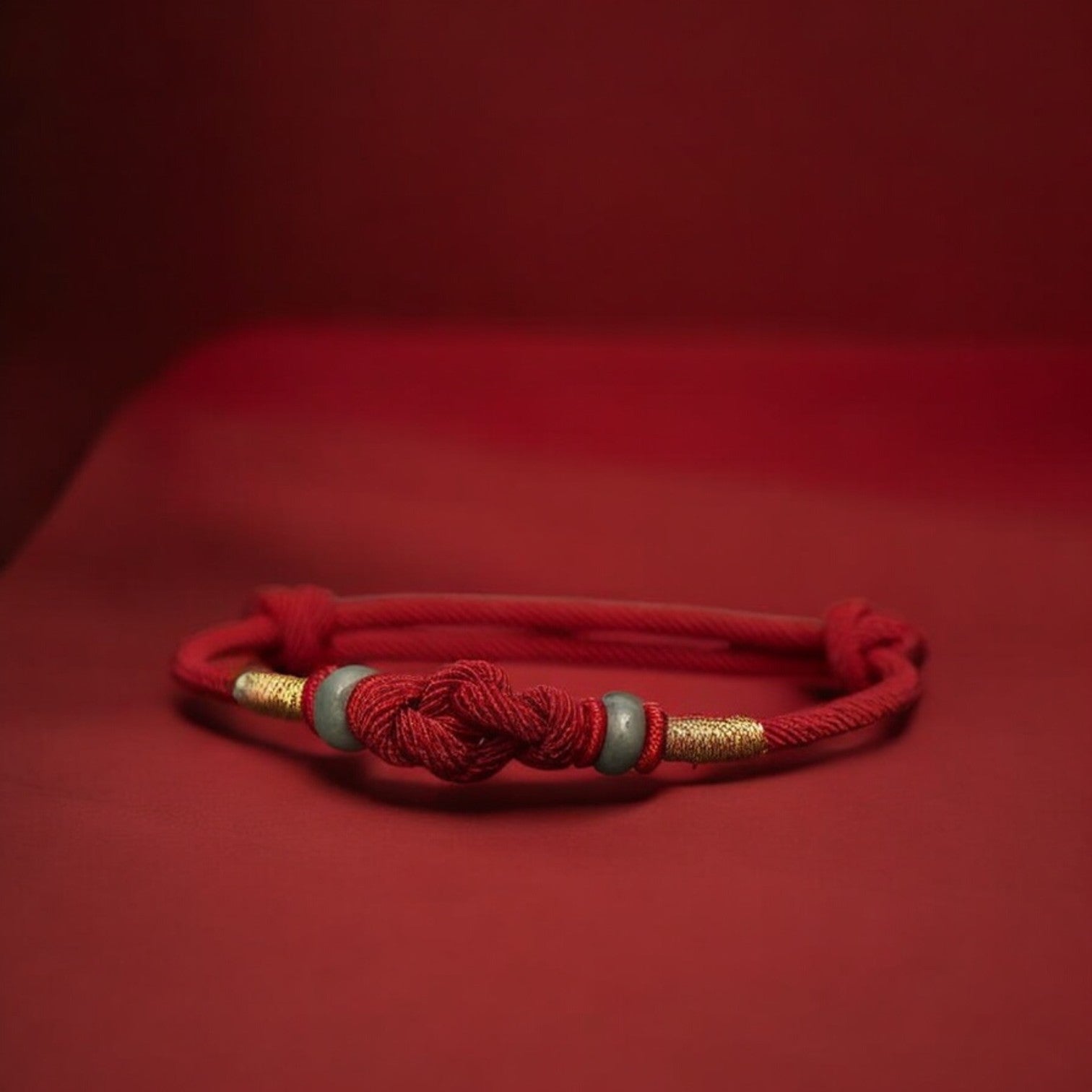 Red String Jade Luck & Fortune Knot Couple Bracelet red