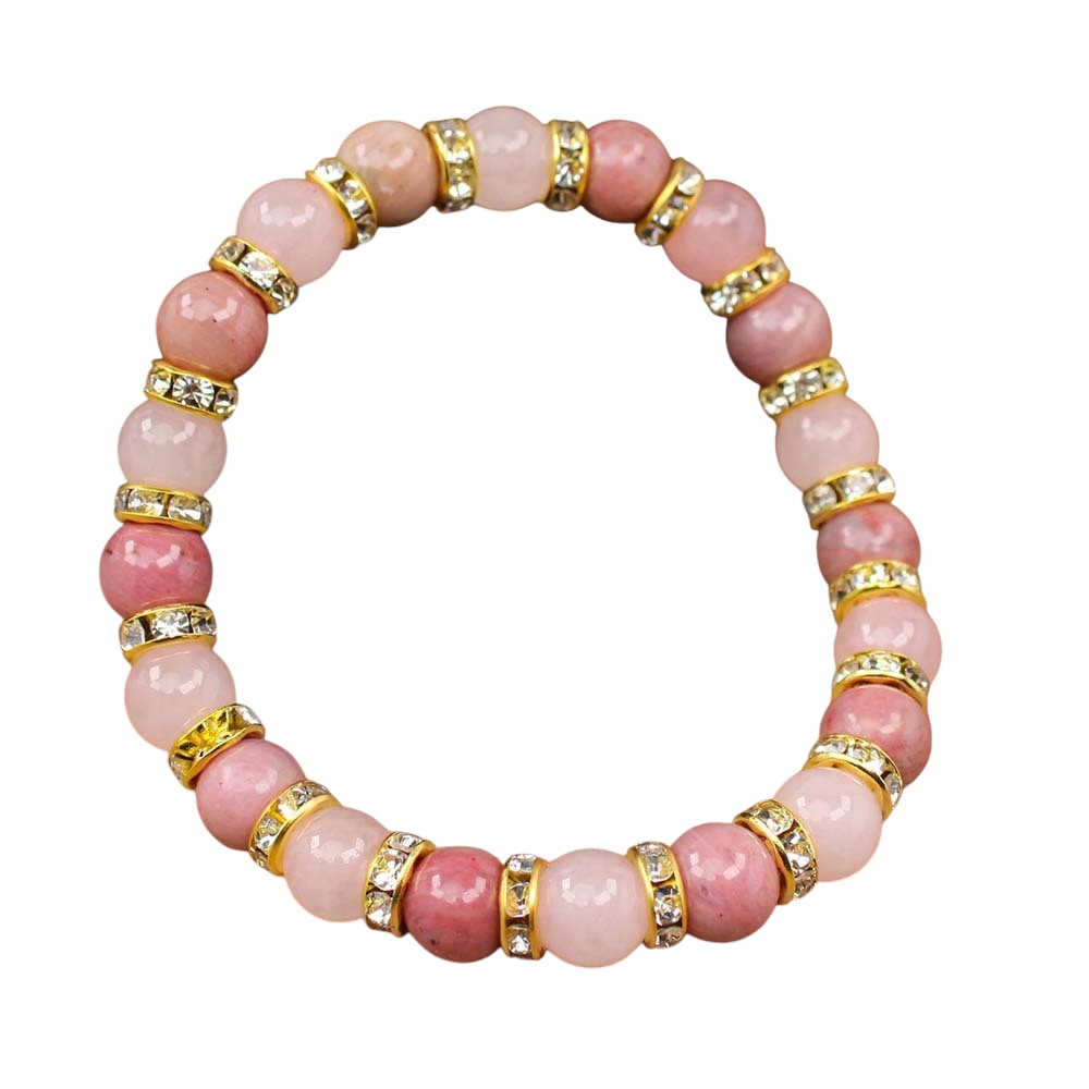 Rose Quartz Bead Love Bracelet 5