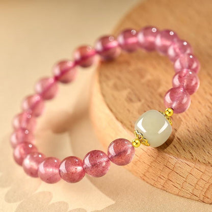 Strawberry Quartz Jade Love Bracelet