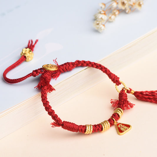 Tibetan Handmade Thangka Red String Bracelet