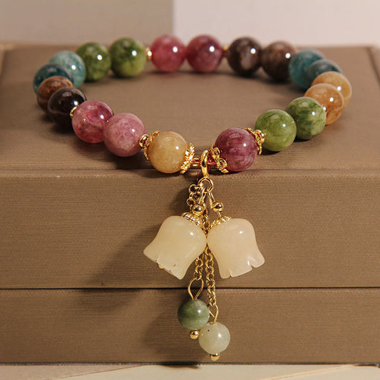 Tourmaline Lily of the Valley Pendant Bracelet
