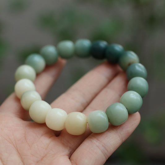 Natural Bodhi Gradient Green Bracelet