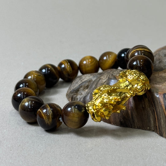 Wealth Guardian Pixiu Tiger Eye Bracelet