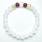 White Chalcedony Garnet Geometric Citrine Bracelet