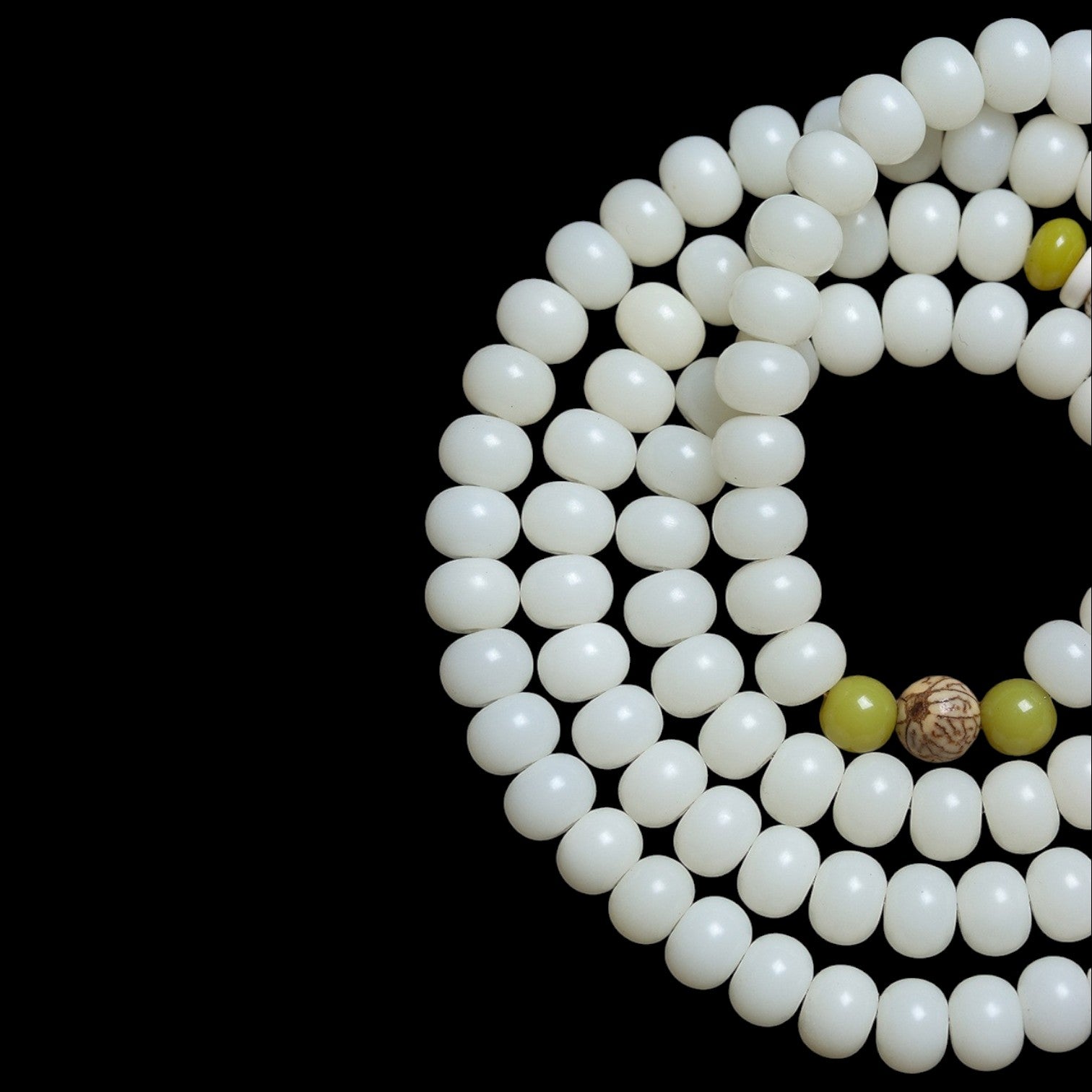 White Jade Bodhi Lotus Mala Beads Necklace Bracelet balck2