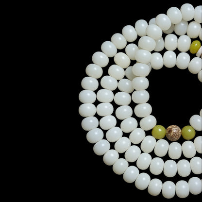 White Jade Bodhi Lotus Mala Beads Necklace Bracelet balck2