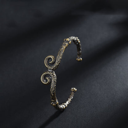 Verstellbares Messingarmband mit Wukong-Krone