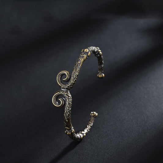 Verstellbares Messingarmband mit Wukong-Krone
