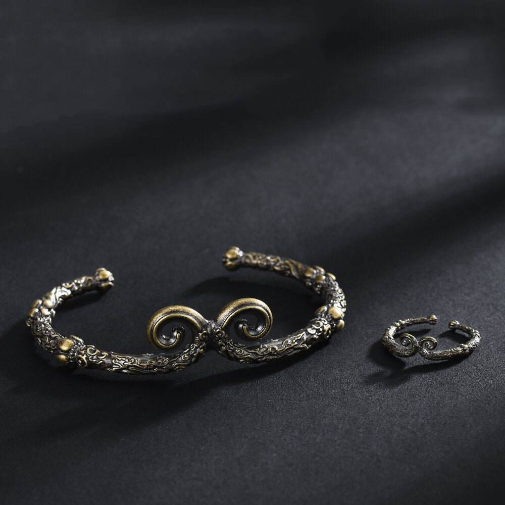 Wukong Crown Adjustable Brass Ring